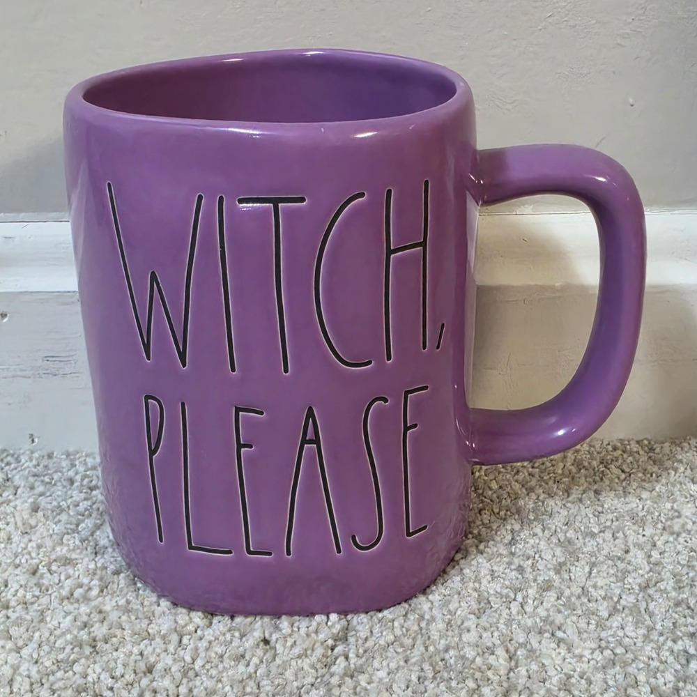 Rae Dunn Witch Please Mug Purple Halloween Magenta Coffee‎ Cup Ceramic